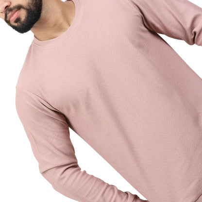 Textured Full Sleeves T-Shirt Lavendar