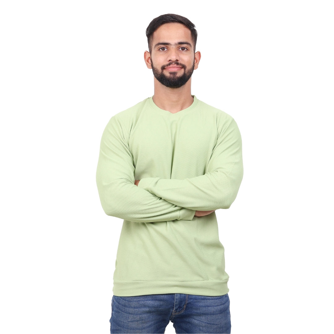 Textured Full Sleeves T-Shirt Pista