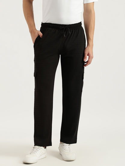 Men Regular Fit Cargo Pants | Black