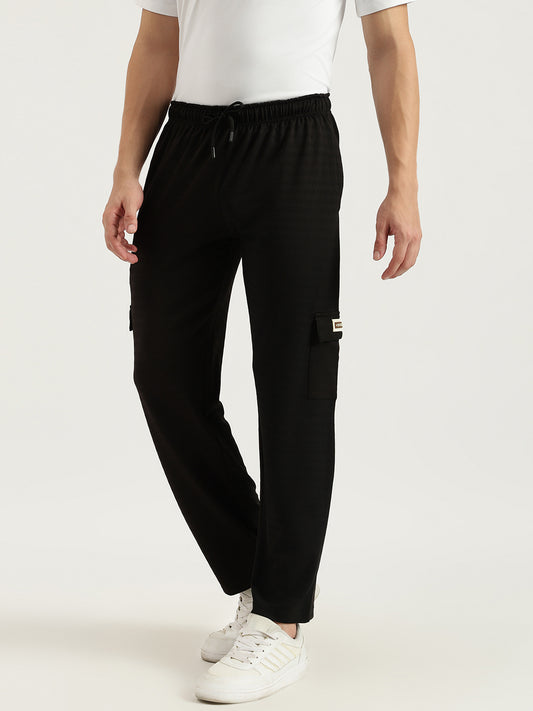 Men Regular Fit Cargo Pants | Black