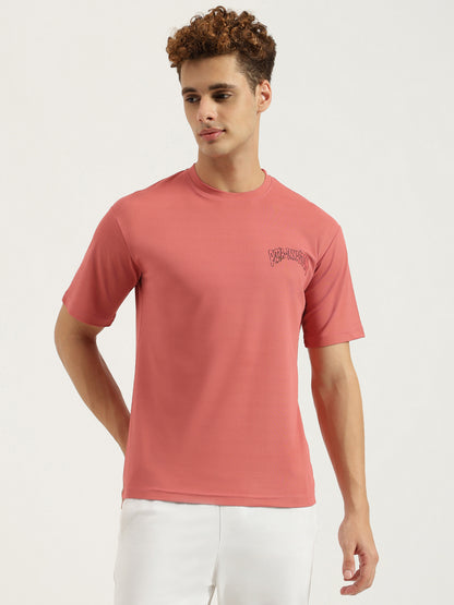 Pizza Invasion Back Print Oversized T-shirt Pink