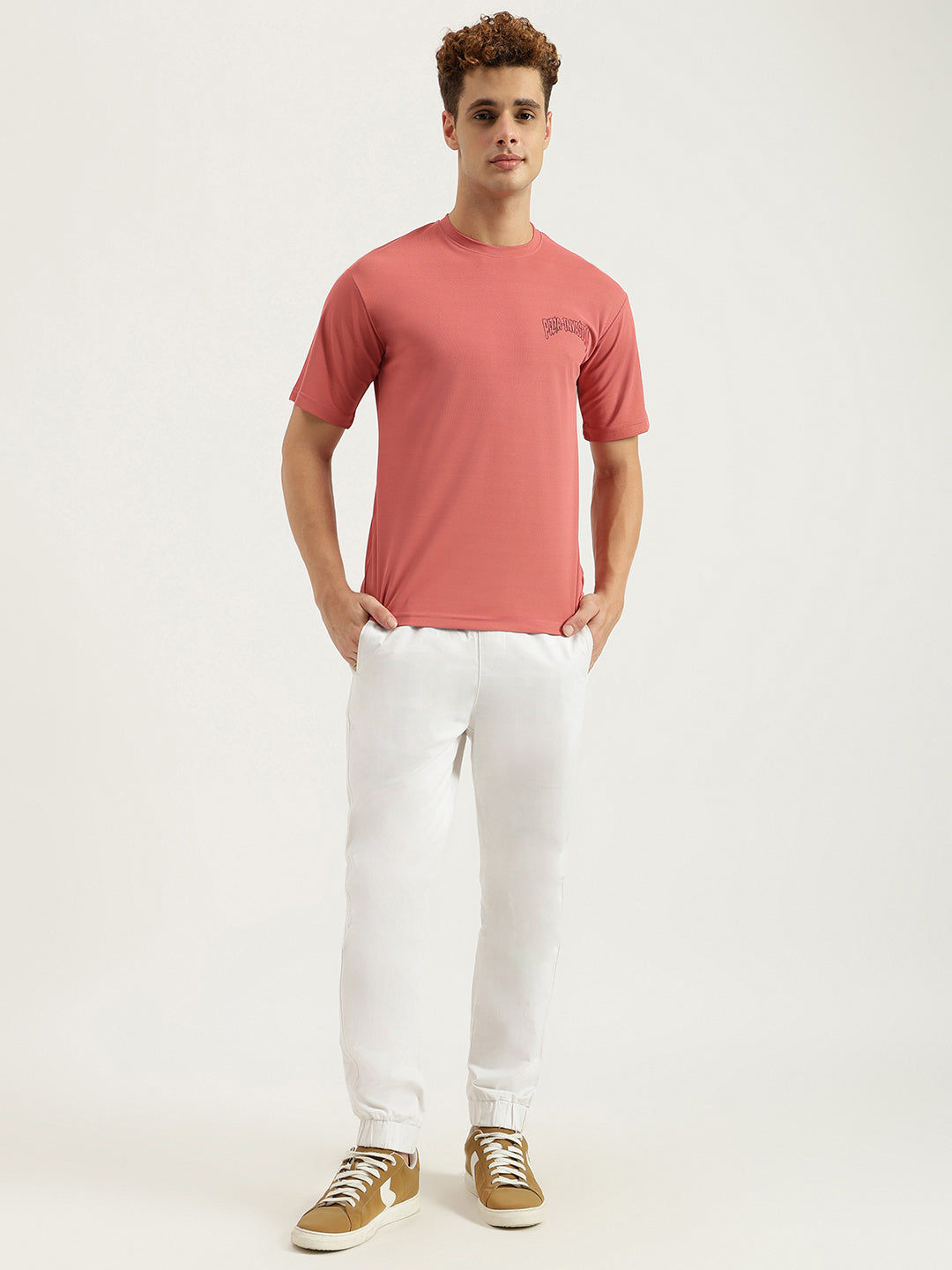 Pizza Invasion Back Print Oversized T-shirt Pink