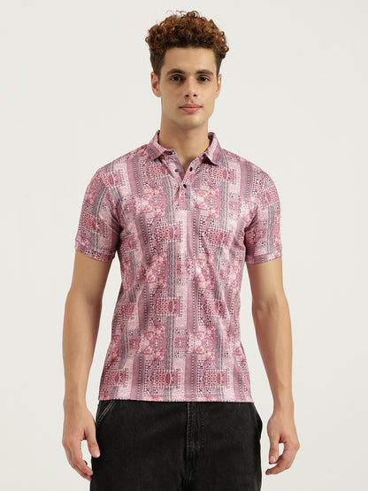 Printed 3 Button Polo T-shirt for Men
