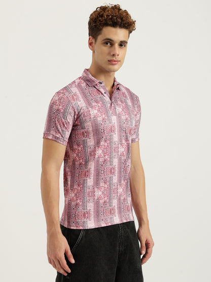 Printed 3 Button Polo T-shirt for Men