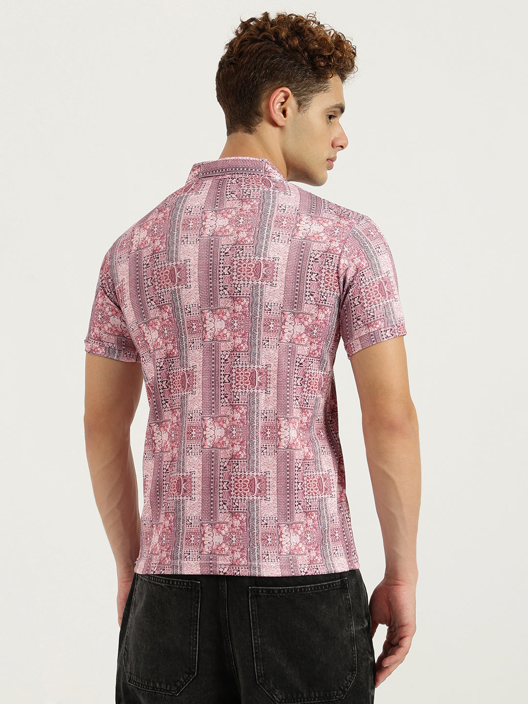 Printed 3 Button Polo T-shirt for Men