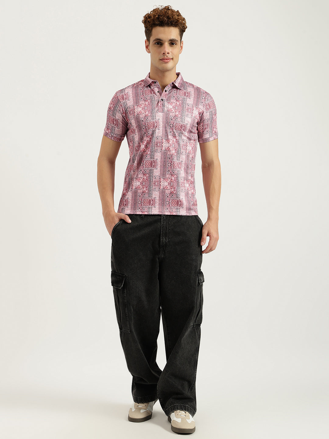 Printed 3 Button Polo T-shirt for Men