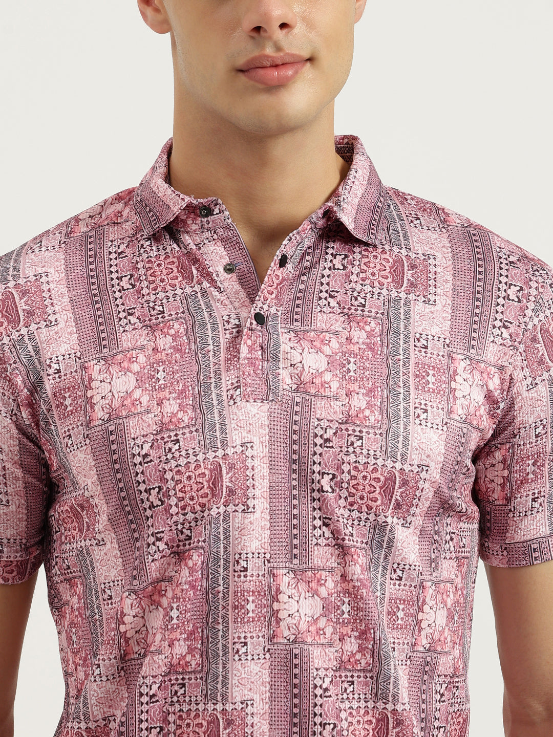 Printed 3 Button Polo T-shirt for Men