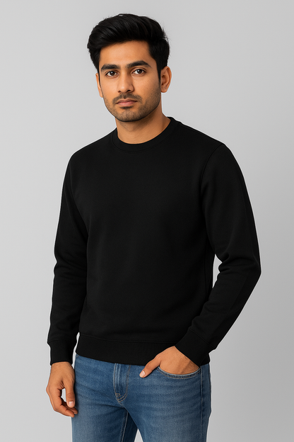 Men’s Solid Sweatshirt | Heavy 3-Thread Winter Sweatshirt | Warm & Comfortable