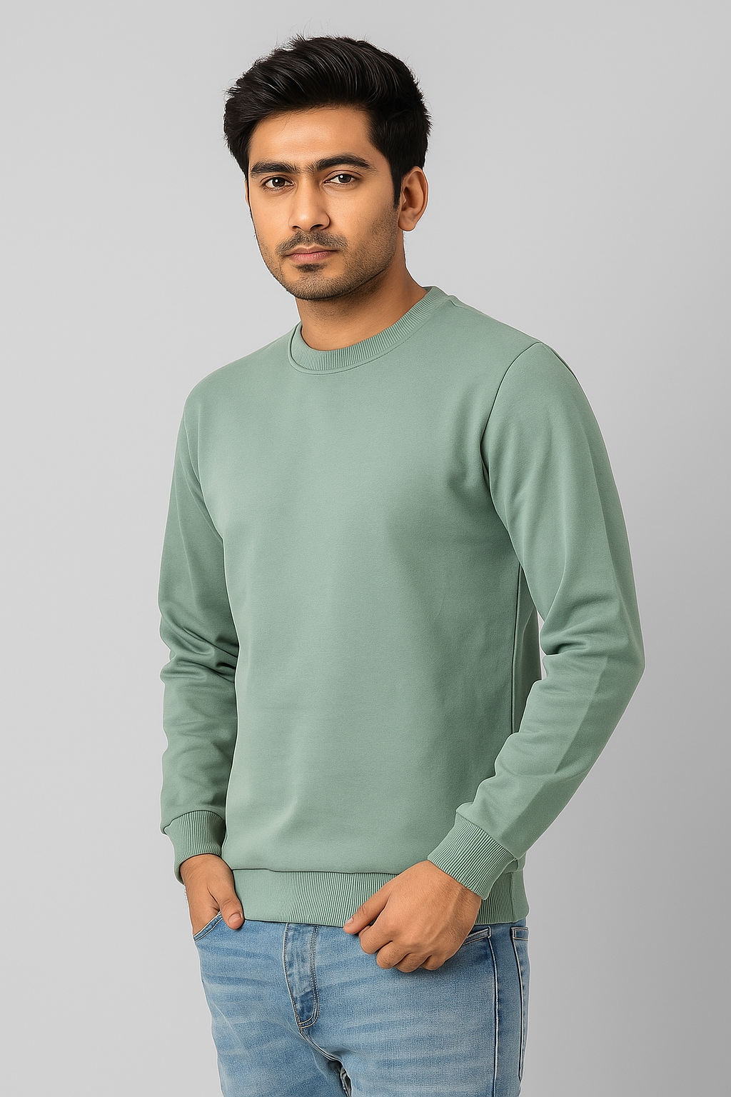 Men’s Solid Sweatshirt | Heavy 3-Thread Winter Sweatshirt | Warm & Comfortable