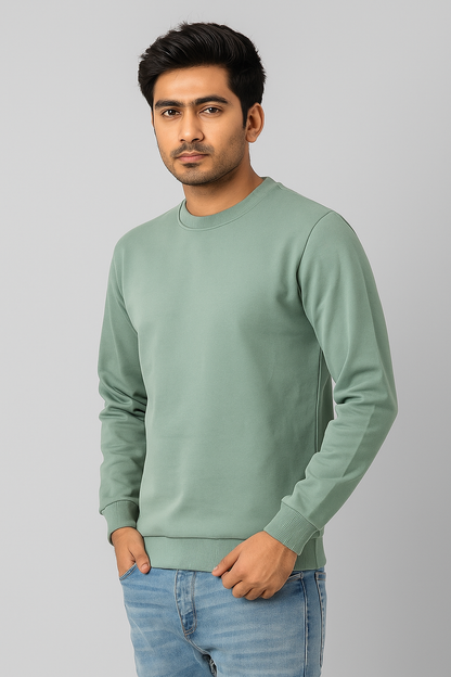 Men’s Solid Sweatshirt | Heavy 3-Thread Winter Sweatshirt | Warm & Comfortable